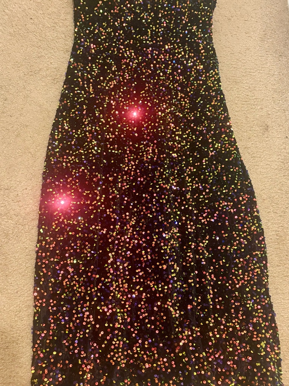 Black Sequin Strapless Dress - Multicolor Sparkle Evening Style
